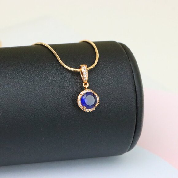 "Deep Purple Crystal Pendant with Sparkling Accents in Rose Gold, XPPT1459 - Picture 6 of 13